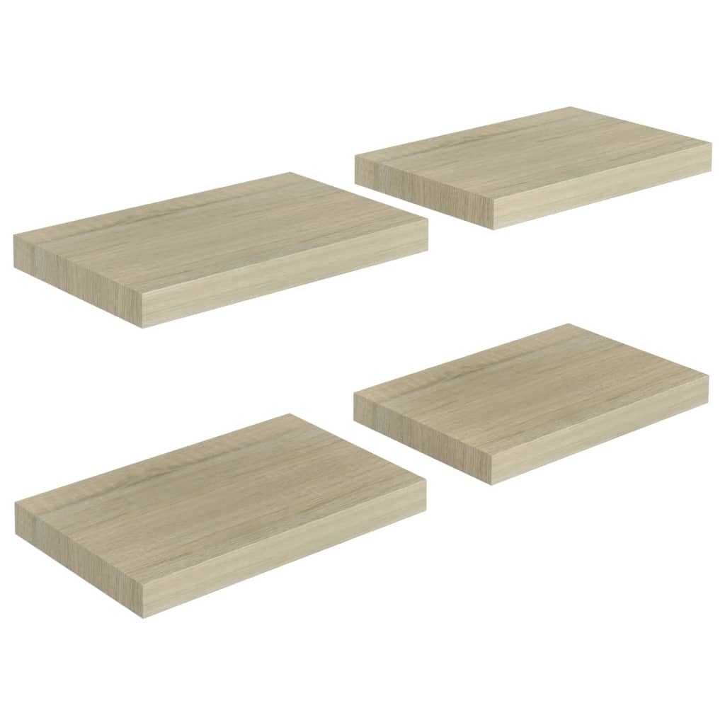 vidaXL Floating Wall Shelves 4 pcs Oak 15.7"x9.1"x1.5" MDF