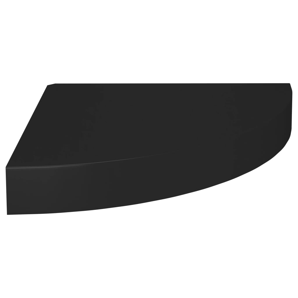 vidaXL Floating Corner Shelf Black 9.8"x9.8"x1.5" MDF
