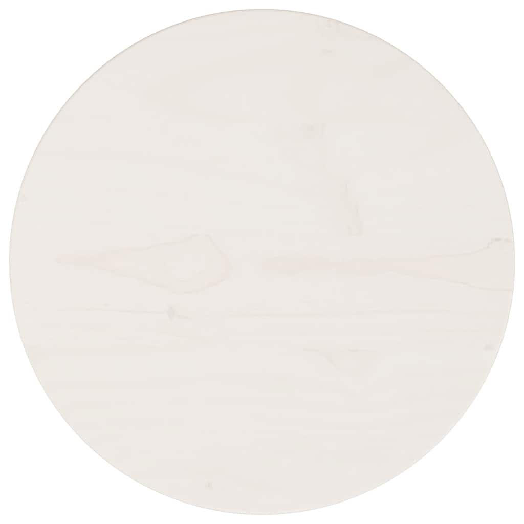 vidaXL Table Top White Ã11.8"x1" Solid Wood Pine