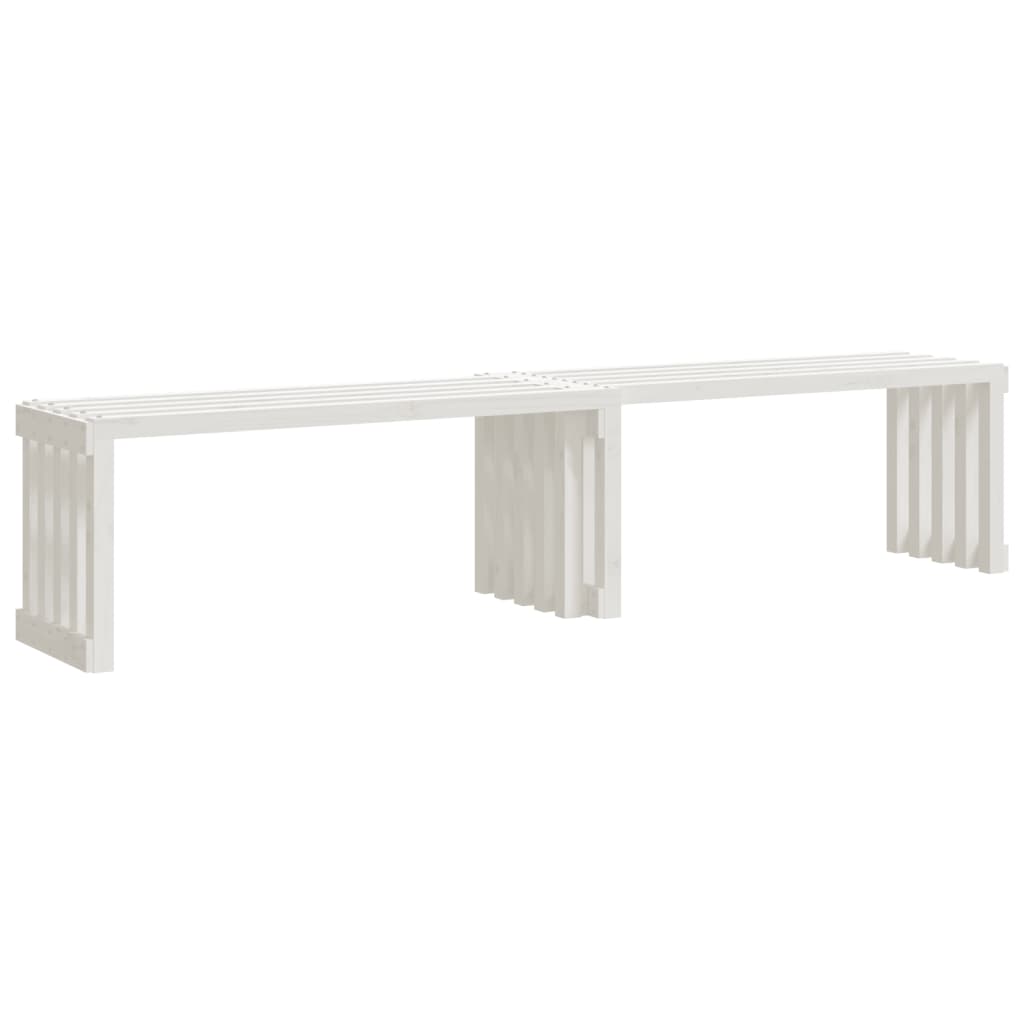 vidaXL Patio Bench Extendable White 83.7"x15.9"x17.7" Solid Wood Pine