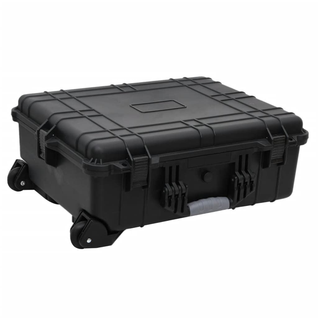 vidaXL Wheeled Flight Case Black 24.8"x19.7"x9.1" PP