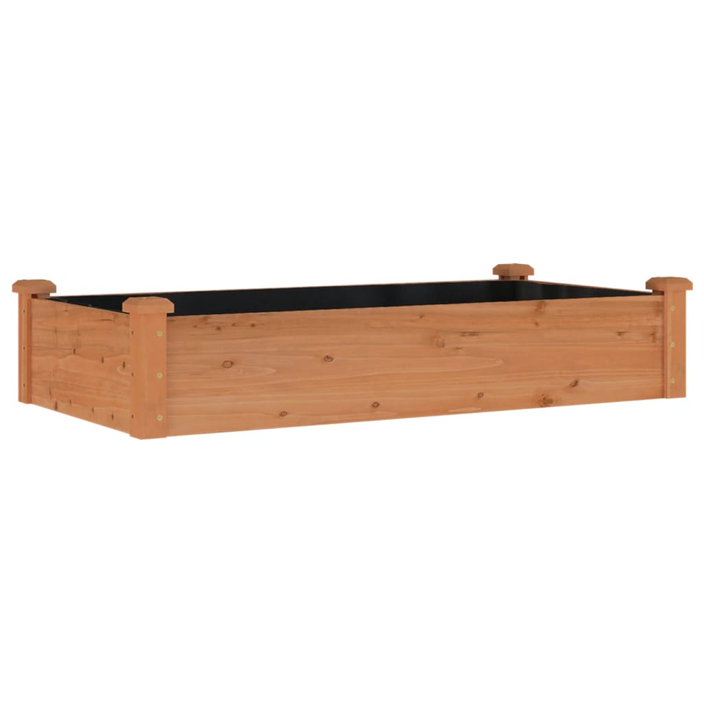 vidaXL Garden Raised Bed with Liner Brown 47.2"x23.6"x9.8" Solid Wood Fir