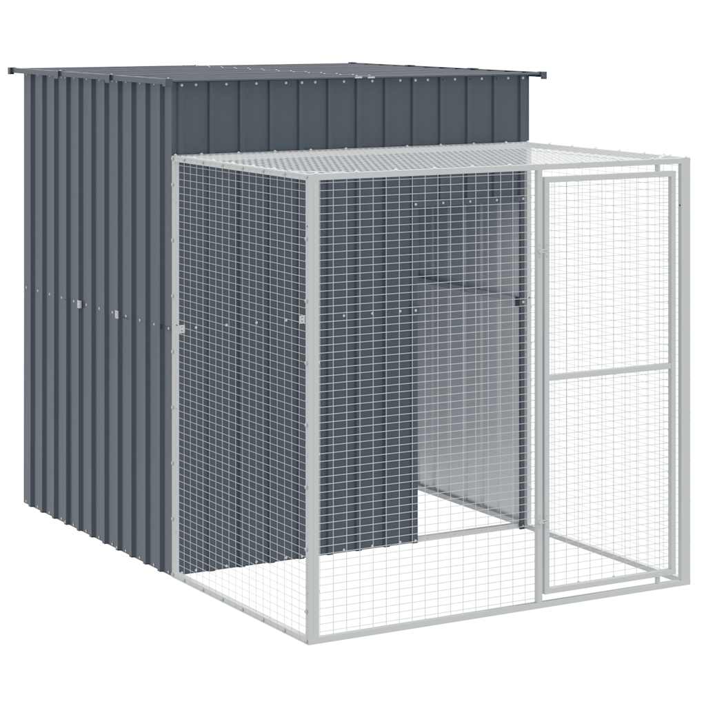 vidaXL Chicken Cage with Run Anthracite 65"x98.8"x71.3" Galvanized Steel