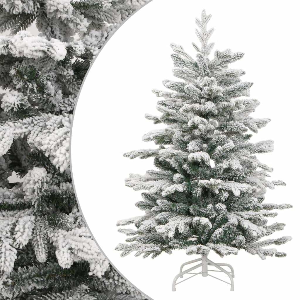 vidaXL Artificial Hinged Christmas Tree with Flocked Snow 82.7"