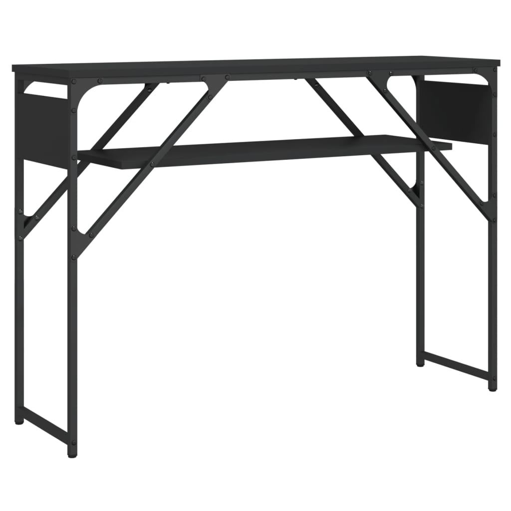 vidaXL Console Table with Shelf Black 41.3"x11.8"x29.5" Engineered Wood
