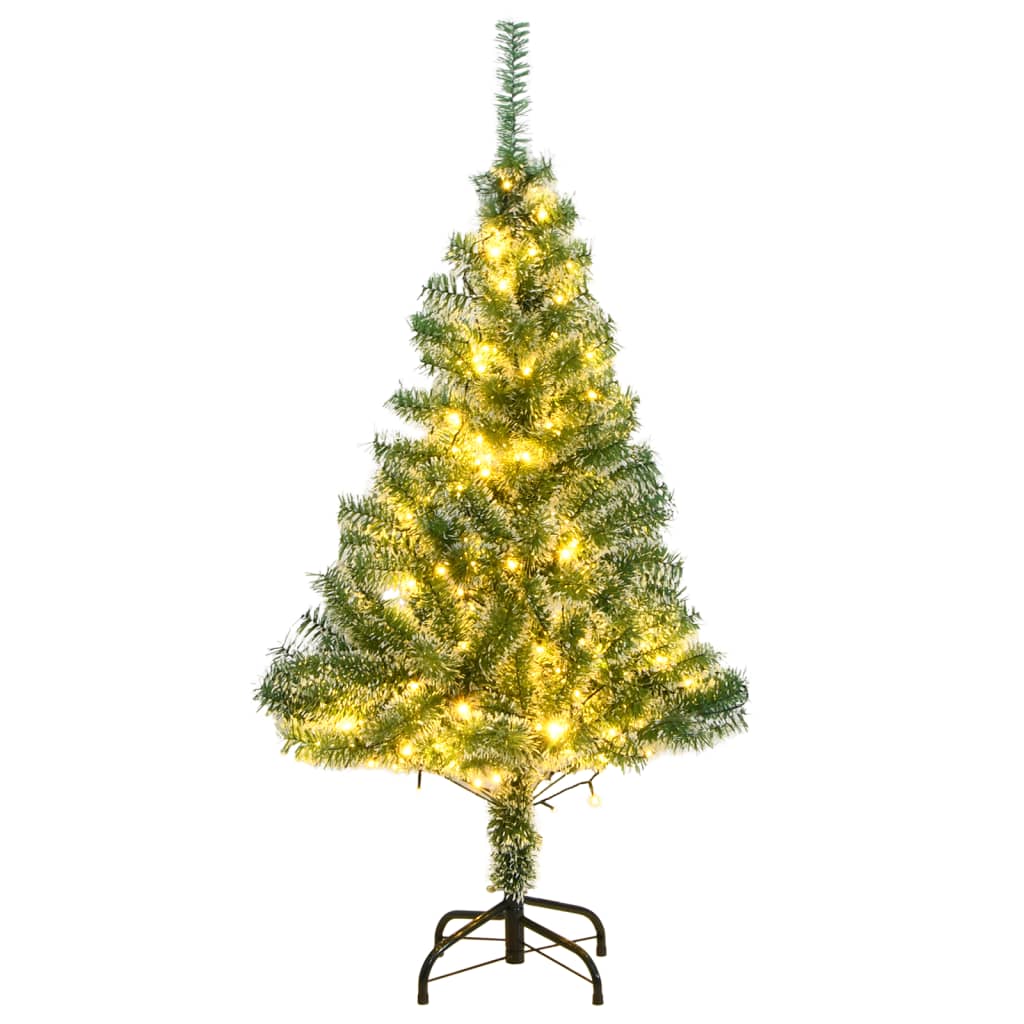 vidaXL Artificial Christmas Tree 150 LEDs & Flocked Snow 59.1"