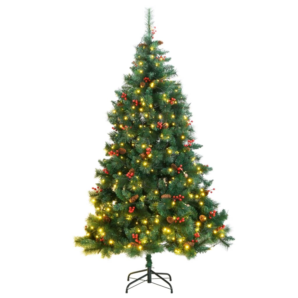 vidaXL Artificial Hinged Christmas Tree 300 LEDs 70.9"