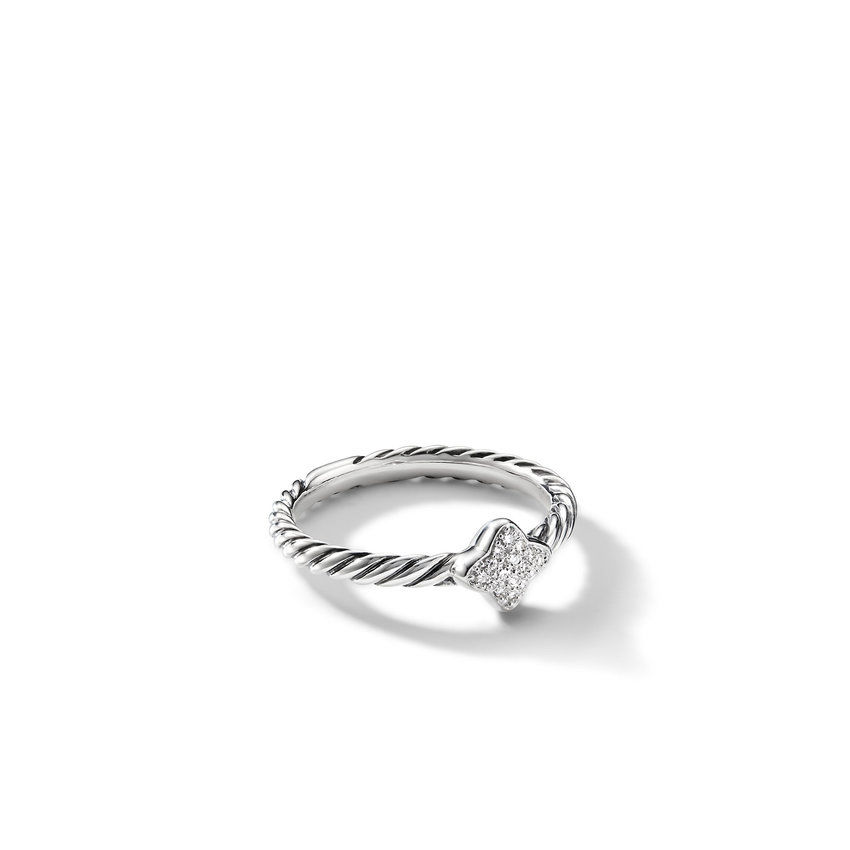 David Yurman Quatrefoil Ring with Diamonds - Size 6
