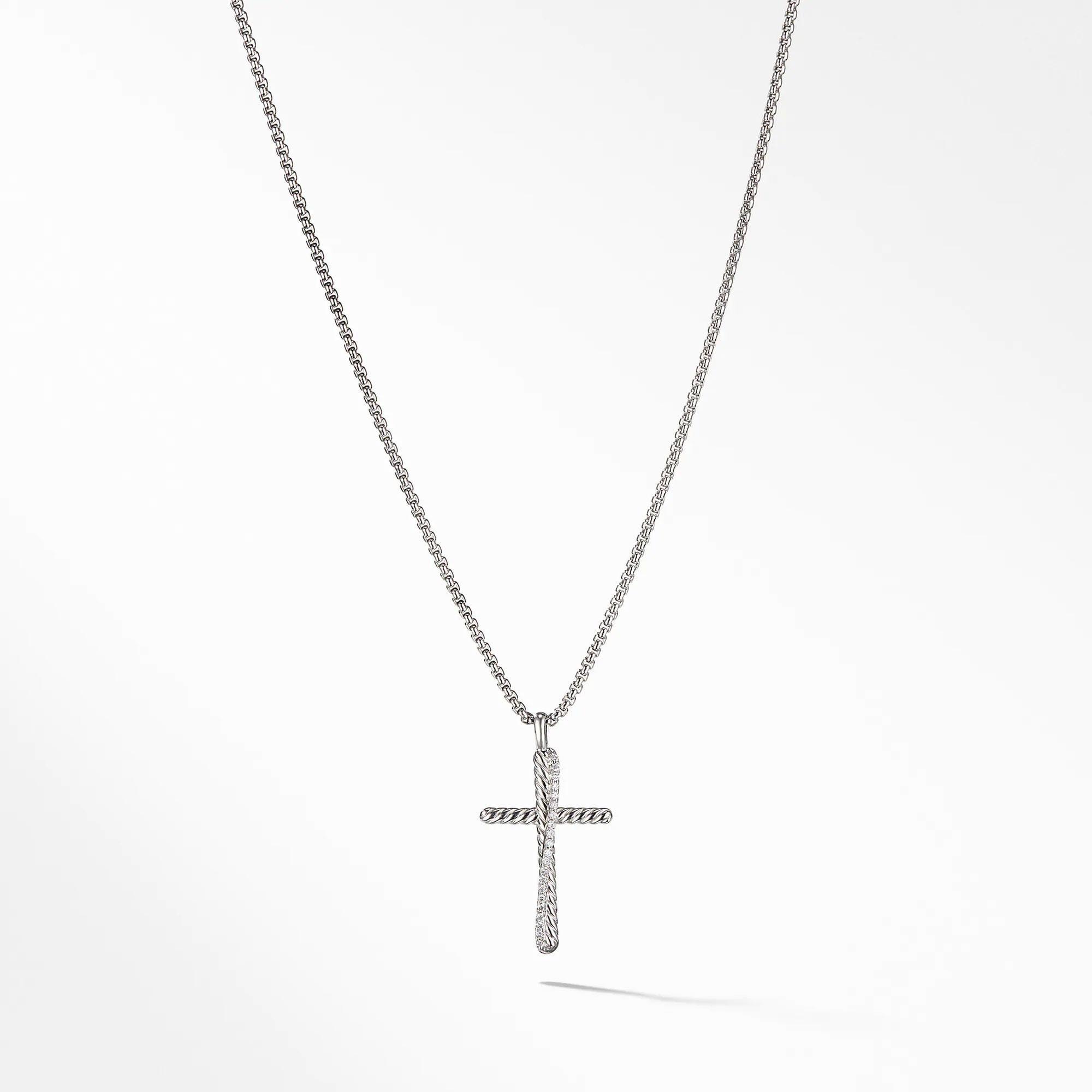 David Yurman Crossover Collection Cross Necklace with Diamonds