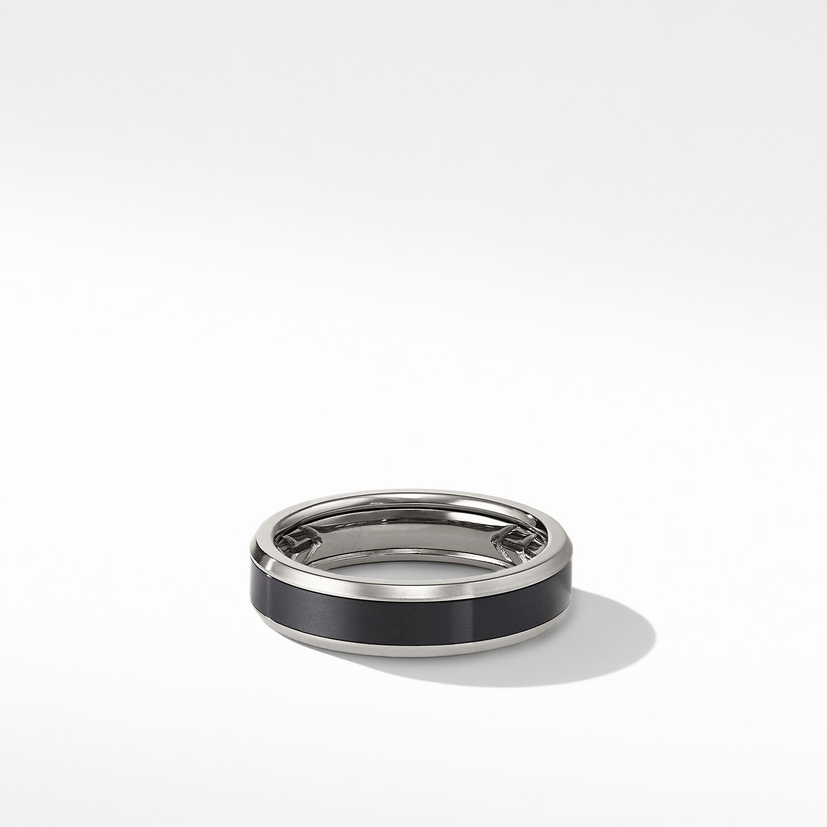 David Yurman Beveled Band Ring in Grey Titanium with Black Titanium | 6mm | Size 8