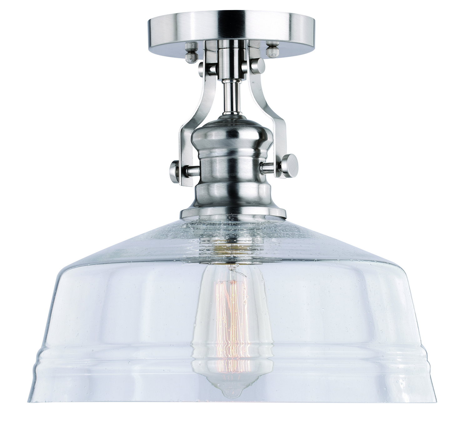 Beloit 1-Light Semi-Flush Mount in Satin Nickel