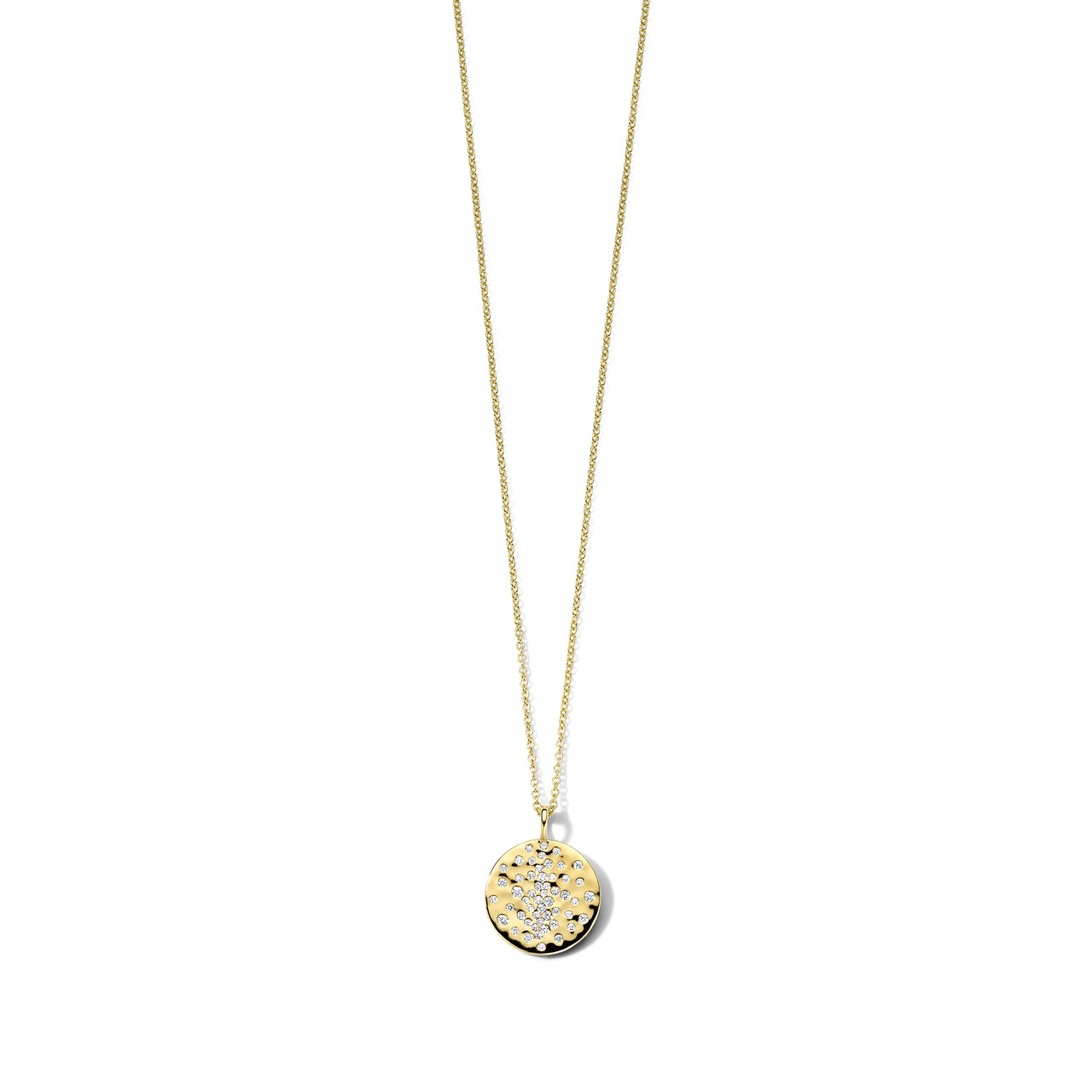IPPOLITA Round Crinkle Pendant Necklace with Burst Pattern Diamonds - STARDUST