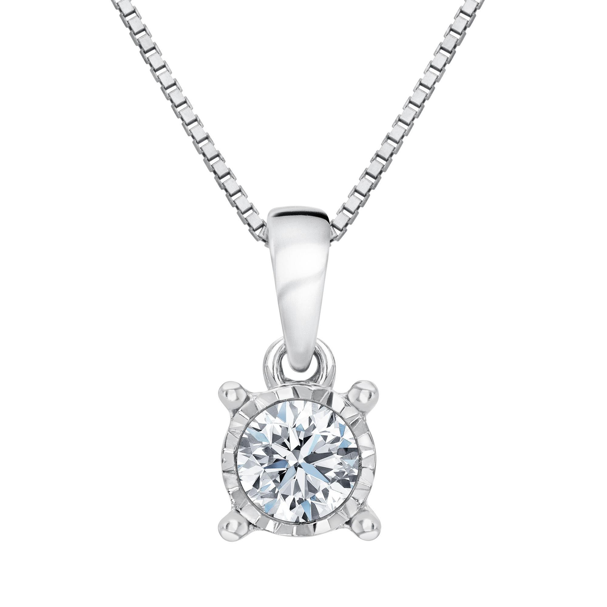 Endless Sparkle Round Diamond Solitaire Pendant 1/4ct