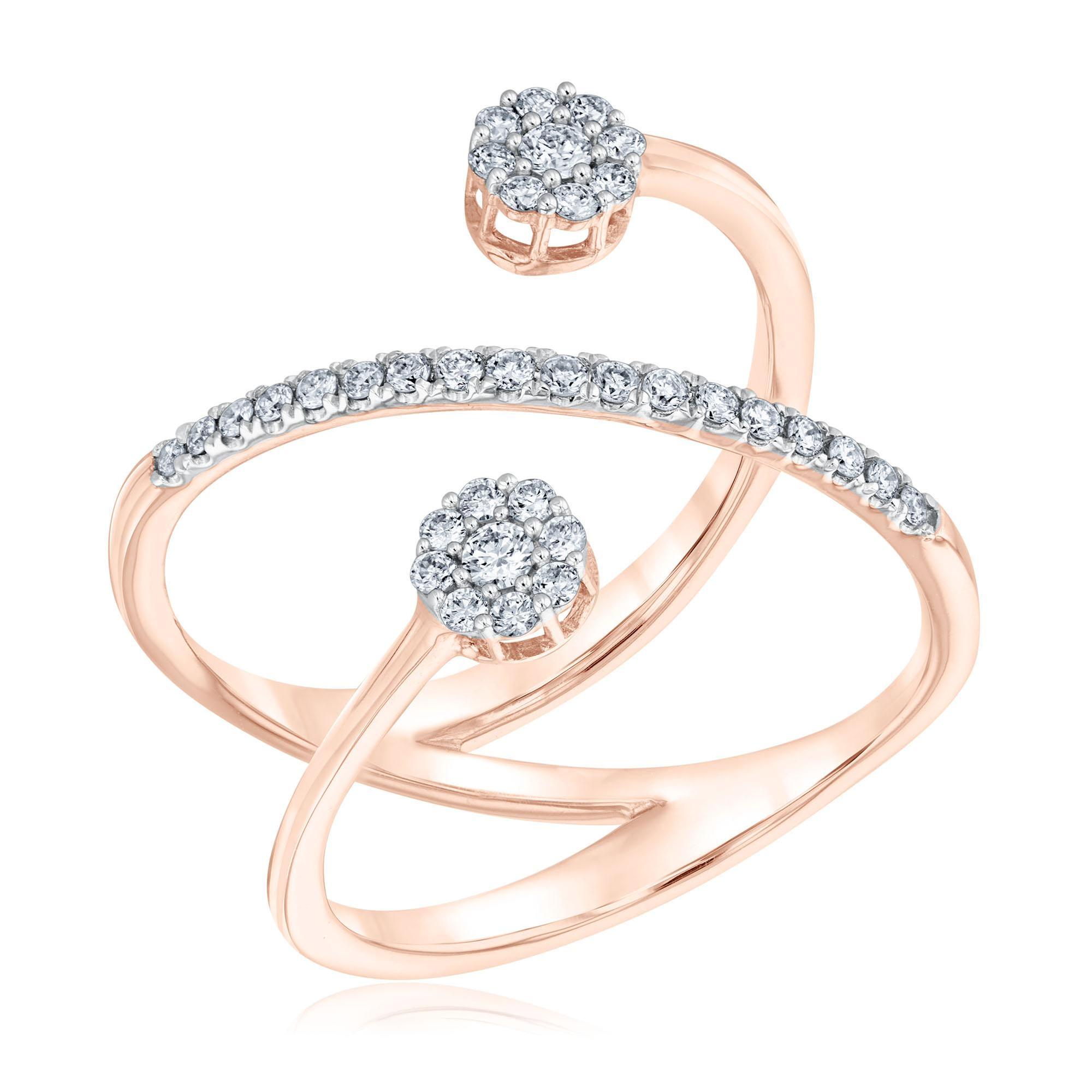 Kallati Diamond Cluster Orbit Fashion Ring 1/3ctw - Size 7