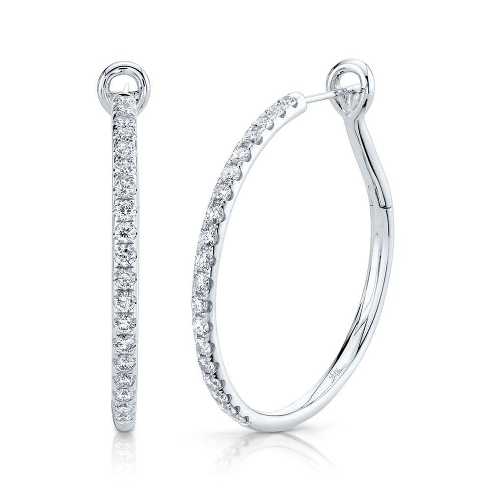 Shy Creation Diamond Hoop Earrings 1 1/2ctw