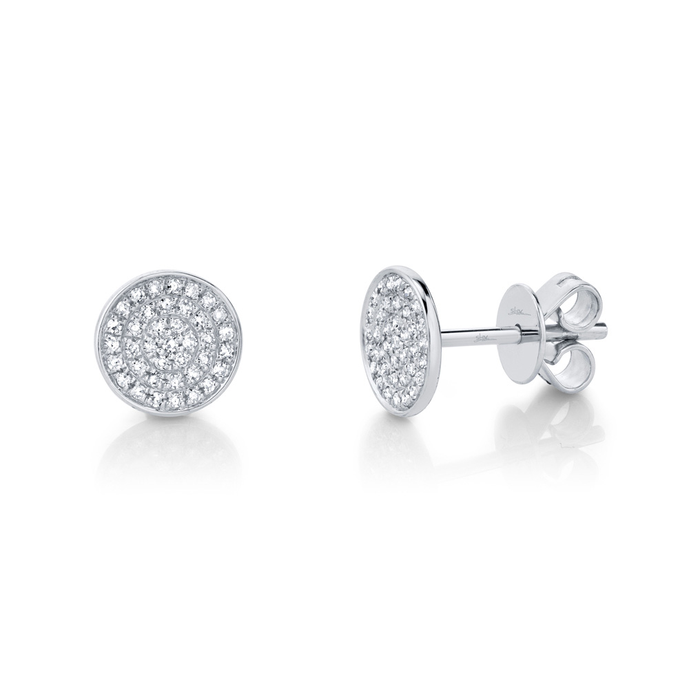 Shy Creation 1/6ctw Diamond White Gold Stud Earrings