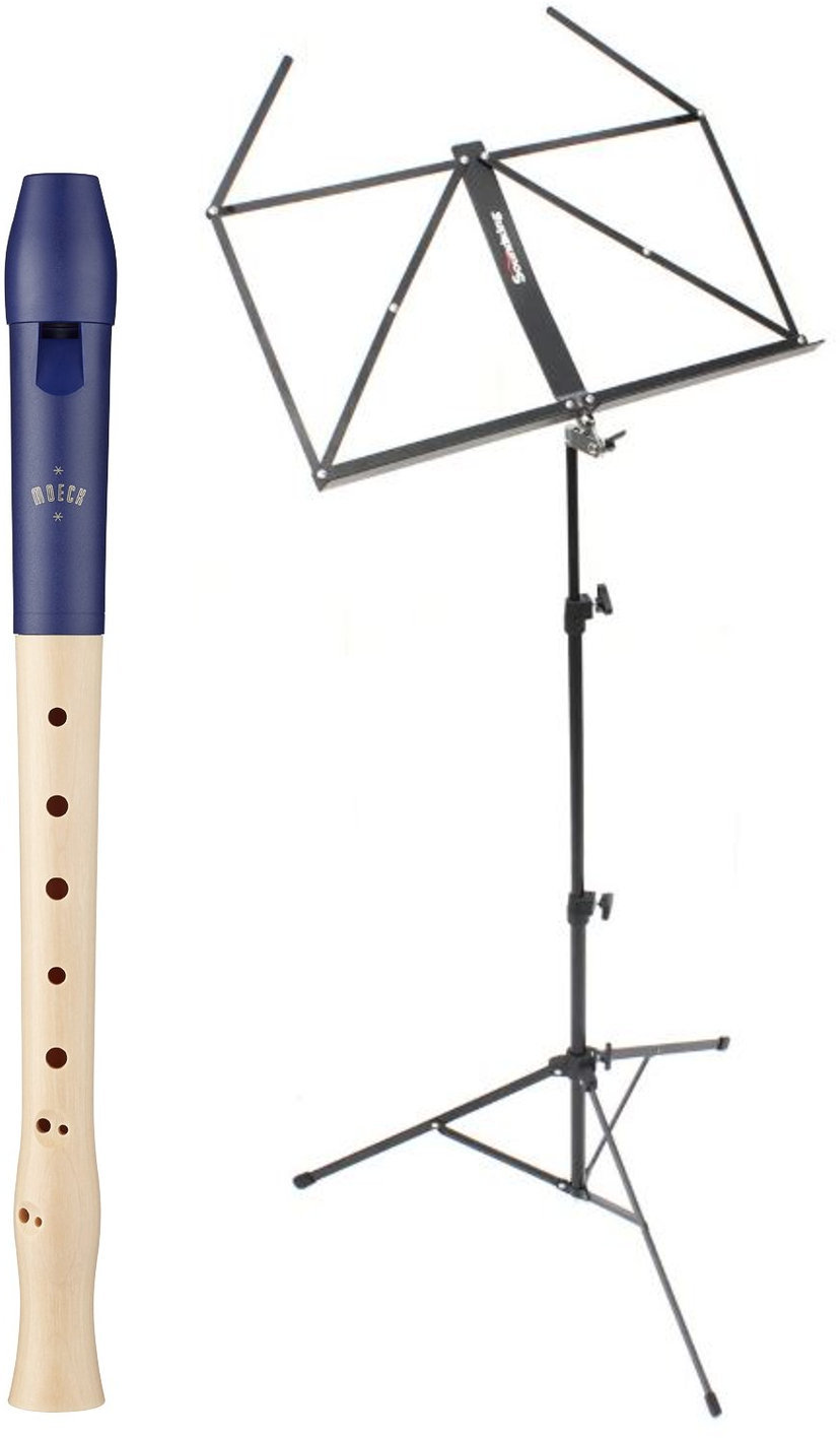 Moeck 1023 Faluto 1 plus SET Flûte à bec soprano C Bleu-Natural